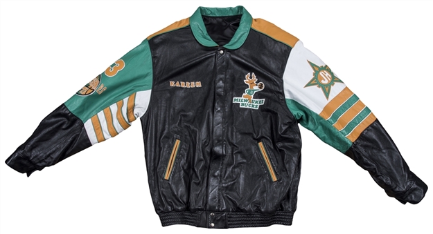 Kareem Abdul-Jabbar Personally Owned Customized Milwaukee Bucks Jeff Hamilton Leather Jacket (Abdul-Jabbar LOA)
